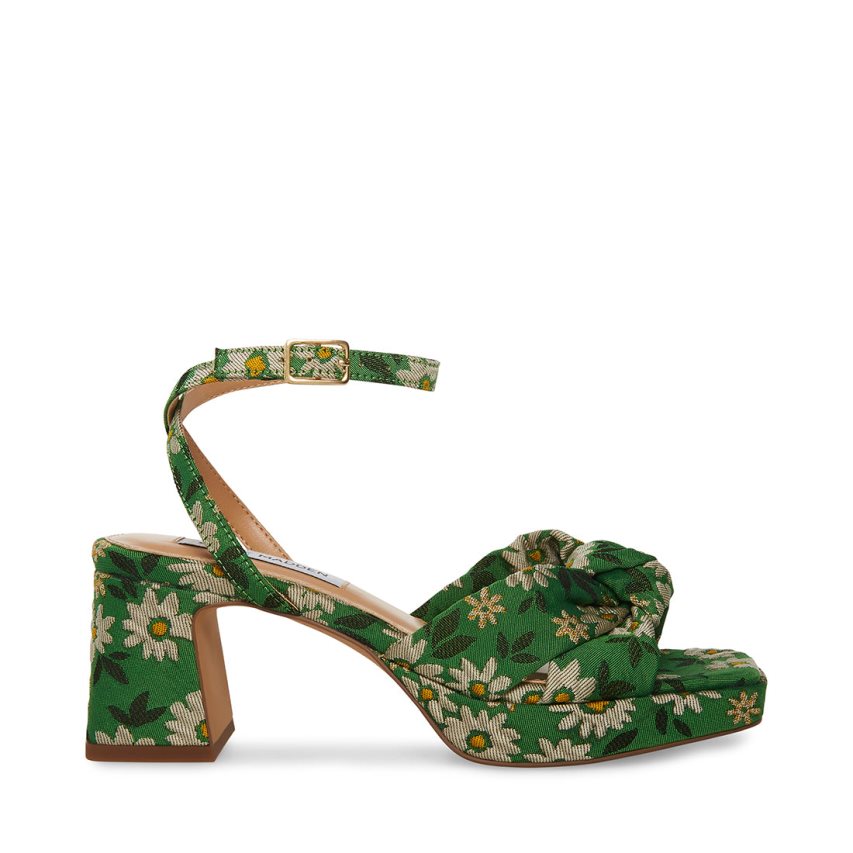 Sandalias Tacones Steve Madden Bettina Floral Mujer Verde | ES LU3E62